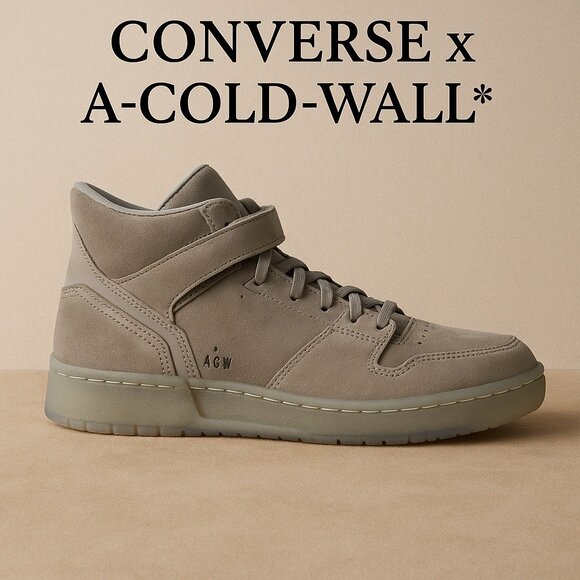 Converse x A-COLD-WALL ERX 260 Mid Sneakers Gray Suede Leather Men’s Size 8.5 7M - Picture 1 of 11